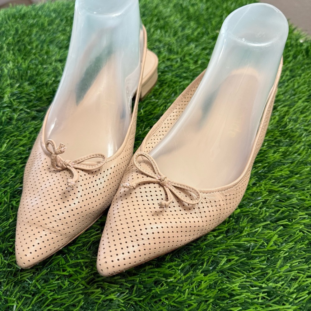 Kate Spade Beige Veronica Perforated Flats with Bow size 9